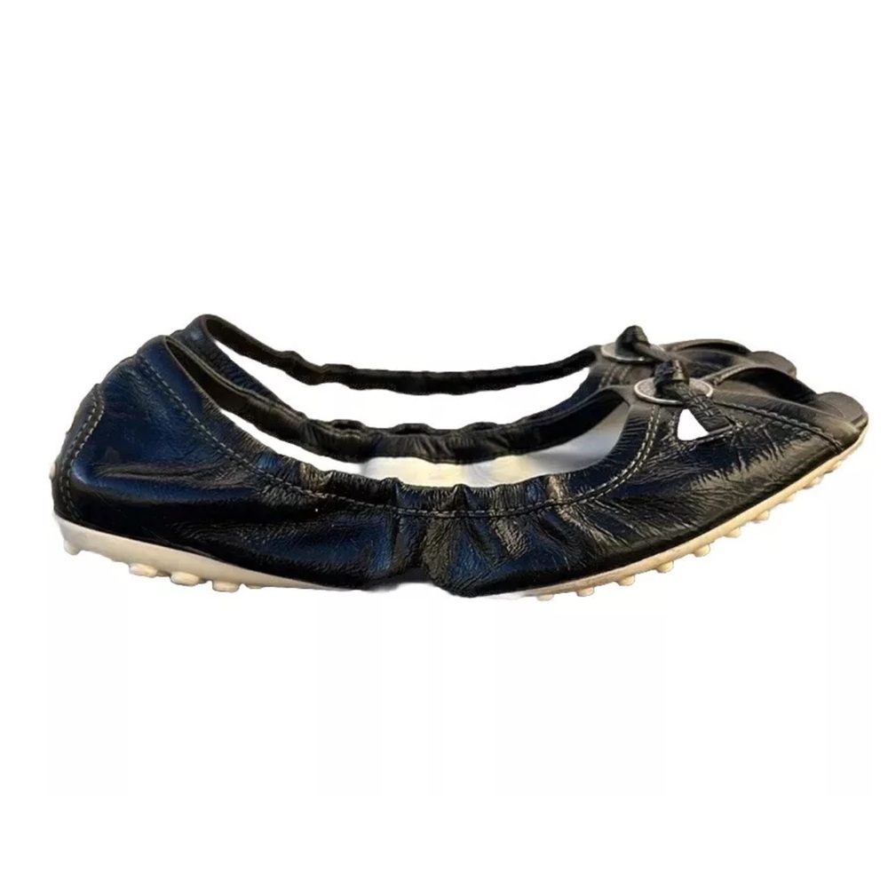 Tods Open Toe Driving Ballet Flats Patent Leather Womens Size 39.